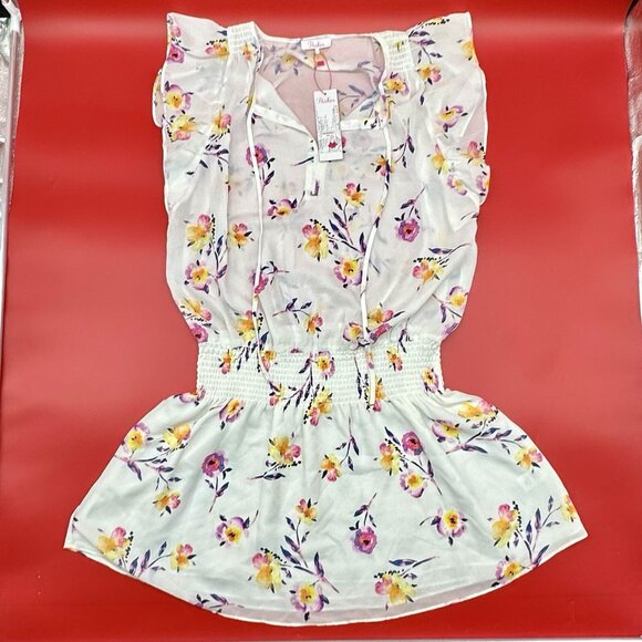 Parker Women's Size Large Primrose Floral Print Flutter Drop Waist Dress NWT - Picture 2 of 13